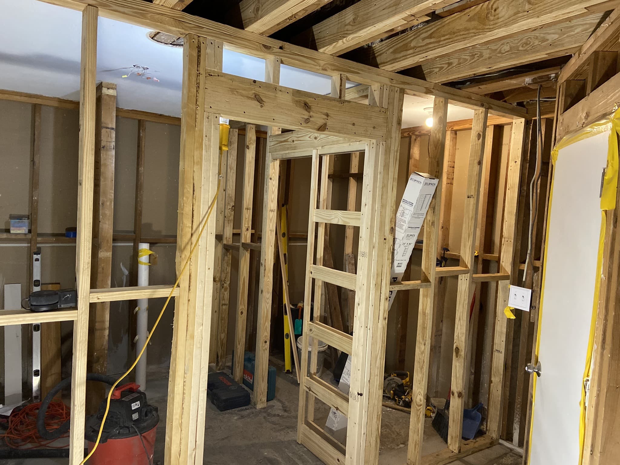 Interior reframed to the studs during a Karhan whole-home renovation in the Orlando area